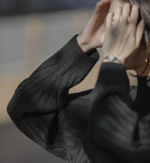 quaranciel「quaranciel:〈手洗い可能〉ファインウール ワイド リブ ラグラン ハイネックニット」|ニット・セーター|