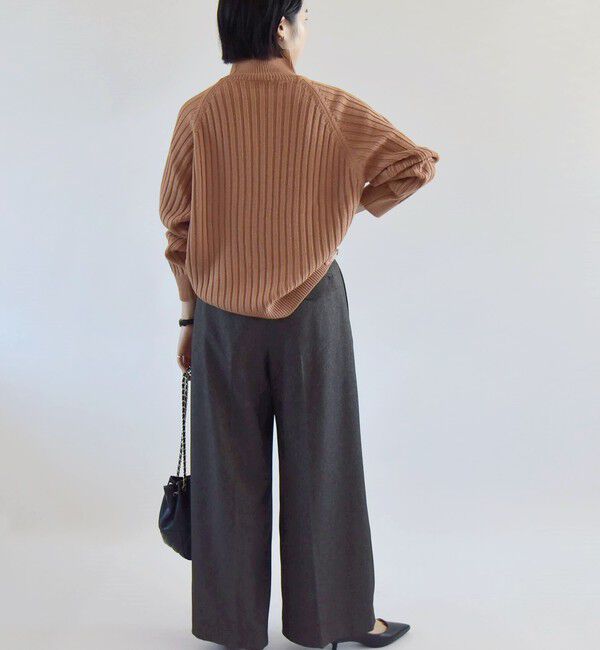 quaranciel「quaranciel:〈手洗い可能〉ファインウール ワイド リブ ラグラン ハイネックニット」|ニット・セーター|