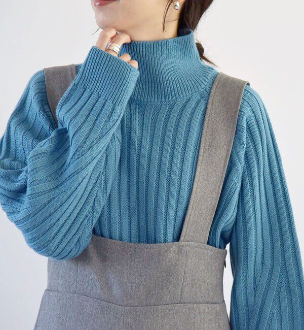 quaranciel「quaranciel:〈手洗い可能〉ファインウール ワイド リブ ラグラン ハイネックニット」|ニット・セーター|