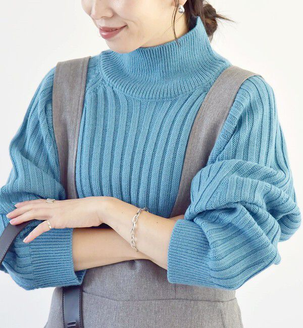quaranciel「quaranciel:〈手洗い可能〉ファインウール ワイド リブ ラグラン ハイネックニット」|ニット・セーター|