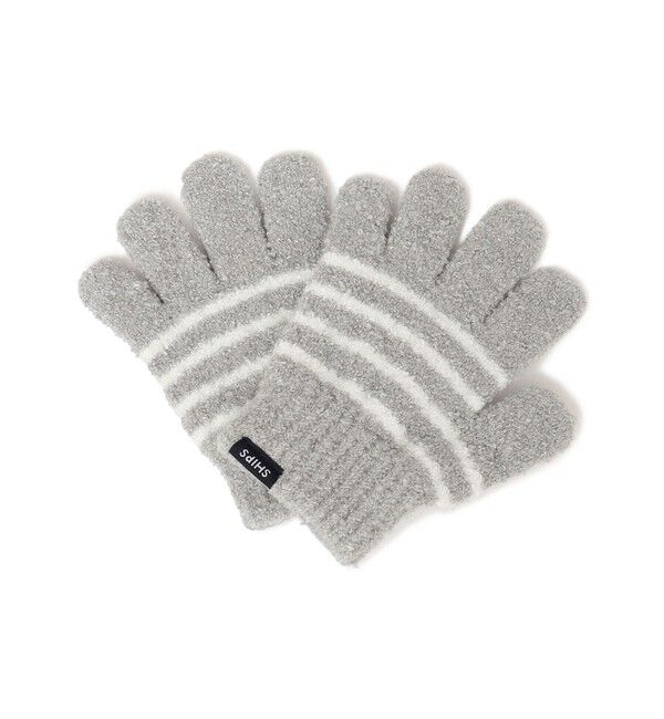 SHIPS KIDS「SHIPS KIDS:マシュマロ ボーダー グローブ」|手袋|グレー