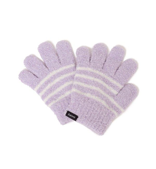 SHIPS KIDS「SHIPS KIDS:マシュマロ ボーダー グローブ」|手袋|ラベンダー