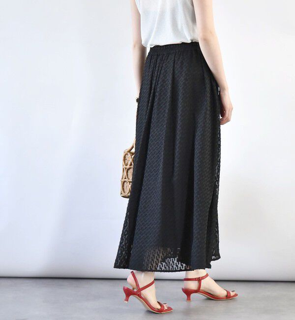 quaranciel「quaranciel:〈手洗い可能〉カットジャカード ジオメトリック ギャザー スカート」|スカート|