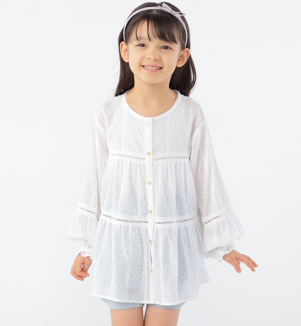 SHIPS KIDS「SHIPS KIDS:100～130cm / スナップ ボタン ティアード ブラウス」|シャツ・ブラウス|