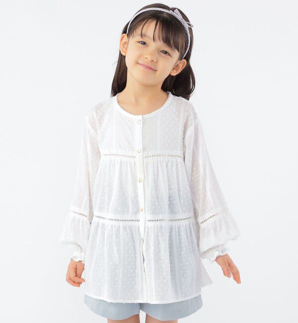 SHIPS KIDS「SHIPS KIDS:100～130cm / スナップ ボタン ティアード ブラウス」|シャツ・ブラウス|