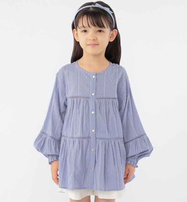 SHIPS KIDS「SHIPS KIDS:100～130cm / スナップ ボタン ティアード ブラウス」|シャツ・ブラウス|