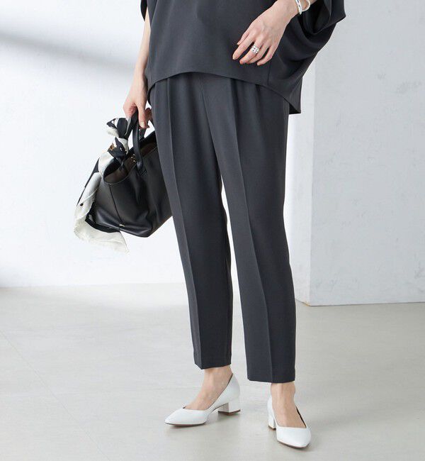 SHIPS for women「〈接触冷感 / 手洗い可能〉アセテート混 バックサテン テーパード パンツ」|その他|