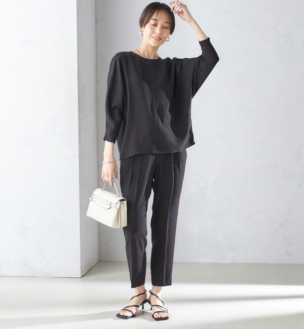 SHIPS for women「〈接触冷感 / 手洗い可能〉アセテート混 バックサテン テーパード パンツ」|その他|