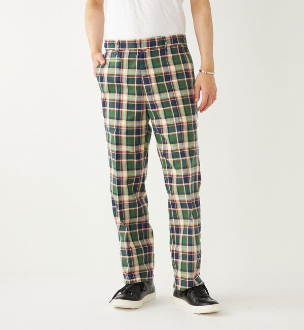 SHIPS Colors 「BARRY BRICKEN:チェック パンツ(セットアップ対応可能)」|その他|グリーン