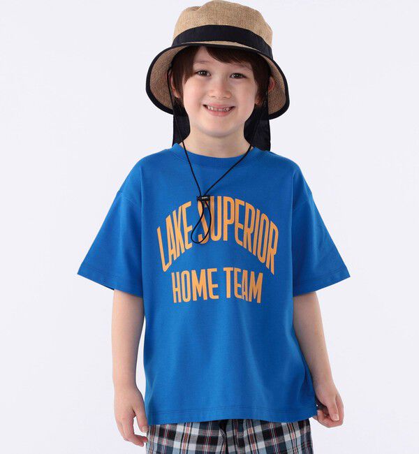 SHIPS KIDS「SHIPS KIDS:100～130cm /〈接触冷感/吸水速乾〉ロゴ 半袖 TEE」|Tシャツ・カットソー|ブルー