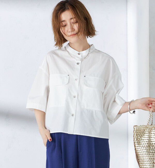 SHIPS for women「〈手洗い可能〉ミリタリー ショート シャツ」|シャツ・ブラウス|