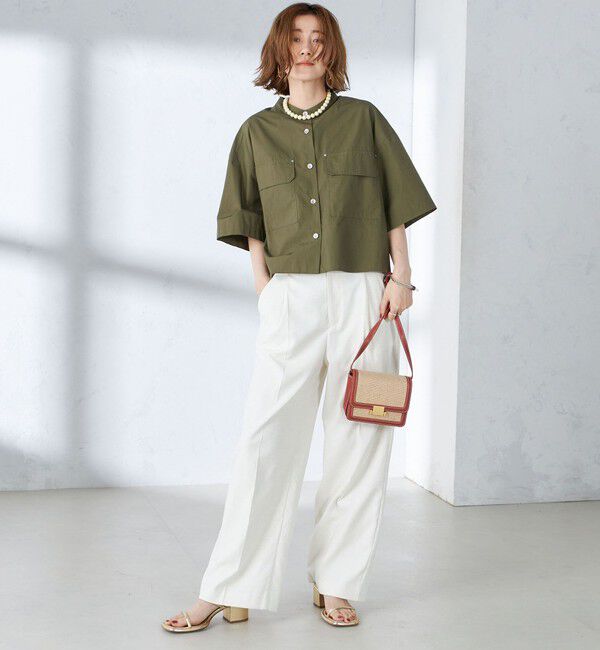 SHIPS for women「〈手洗い可能〉ミリタリー ショート シャツ」|シャツ・ブラウス|