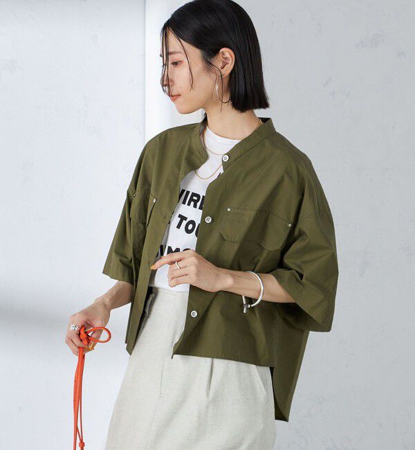 SHIPS for women「〈手洗い可能〉ミリタリー ショート シャツ」|シャツ・ブラウス|