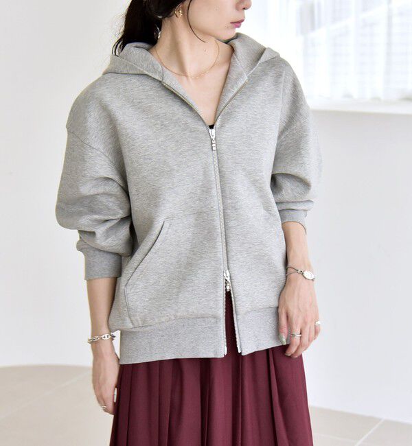 quaranciel「《一部追加予約》quaranciel:〈洗濯機可能〉ポンチ ダブルジップ スウェット パーカー」|パーカー|