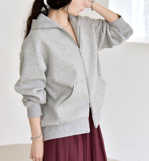 quaranciel「《一部追加予約》quaranciel:〈洗濯機可能〉ポンチ ダブルジップ スウェット パーカー」|パーカー|