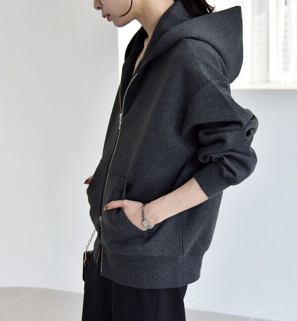 quaranciel「《一部追加予約》quaranciel:〈洗濯機可能〉ポンチ ダブルジップ スウェット パーカー」|パーカー|