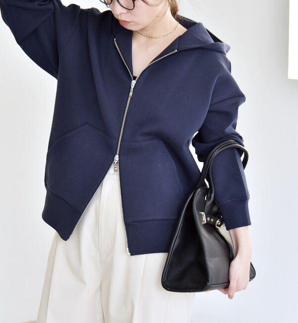 quaranciel「《一部追加予約》quaranciel:〈洗濯機可能〉ポンチ ダブルジップ スウェット パーカー」|パーカー|