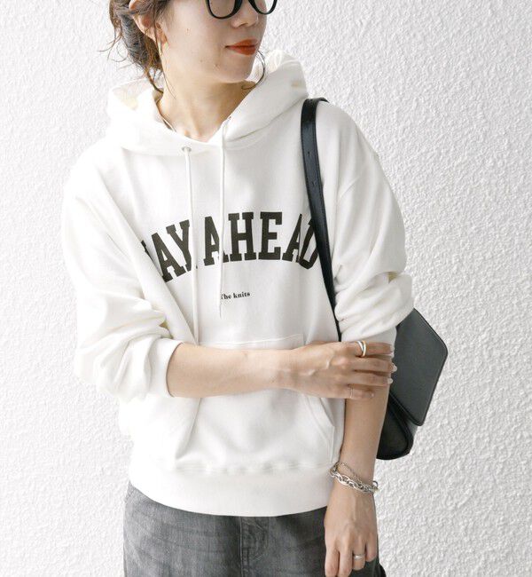 SHIPS any「【SHIPS any別注】THE KNiTS: カレッジ ロゴ フーディ パーカー 25SS」|パーカー|ホワイト