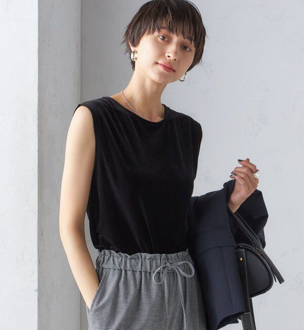 SHIPS for women「〈手洗い可能〉前後 2WAY ノースリーブ」|タンクトップ|ブラック