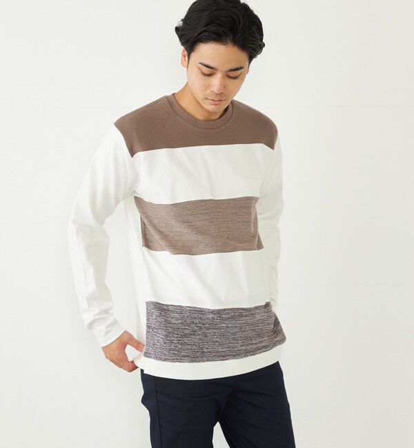 SHIPS Colors 「SHIPS Colors:〈手洗い可能〉切り替え ボーダー ロングスリーブ TEE」|Tシャツ・カットソー|