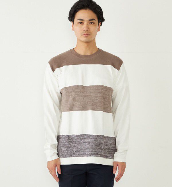 SHIPS Colors 「SHIPS Colors:〈手洗い可能〉切り替え ボーダー ロングスリーブ TEE」|Tシャツ・カットソー|