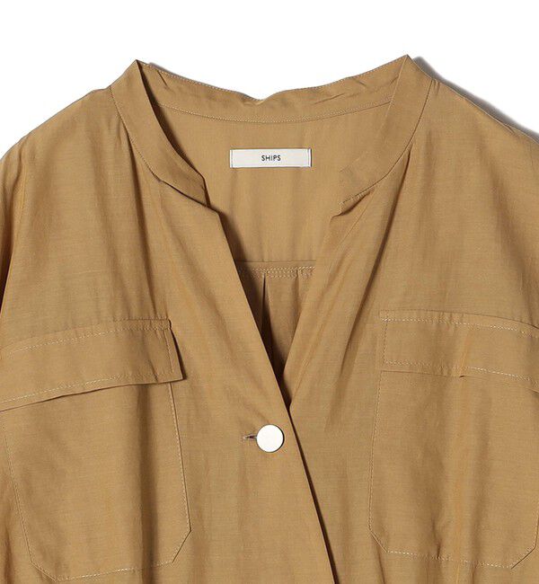 SHIPS for women「〈手洗い可能〉ダブル ポケット ロング スリーブ ワンピース」|ワンピース|