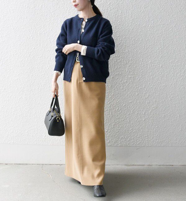 SHIPS any「SHIPS any:〈手洗い可能〉ビジュー ボタン クルーネック コンパクト カーディガン」|カーディガン|