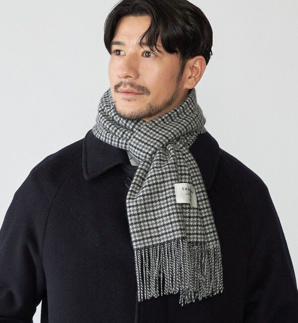SHIPS「SHIPS: カシミヤ チェック マフラー」|マフラー|グレー系