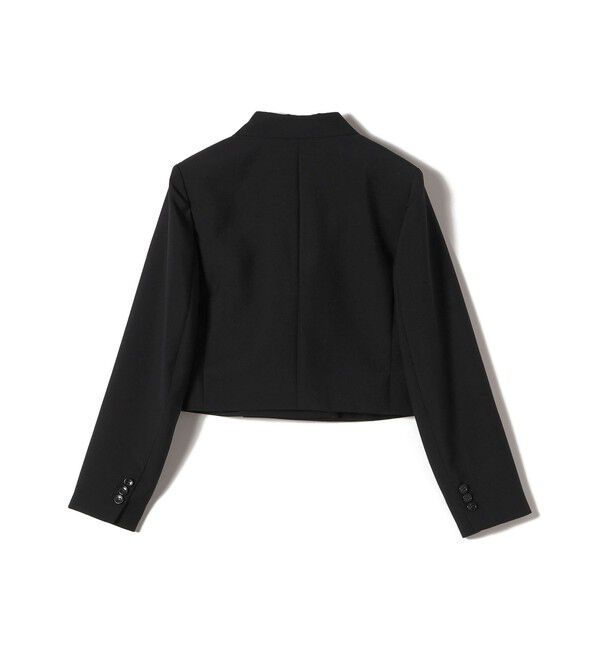 SHIPS for women「SHIPS Primary Navy Label: モヘヤ ポプリン クロップド ジャケット」|テーラードジャケット|