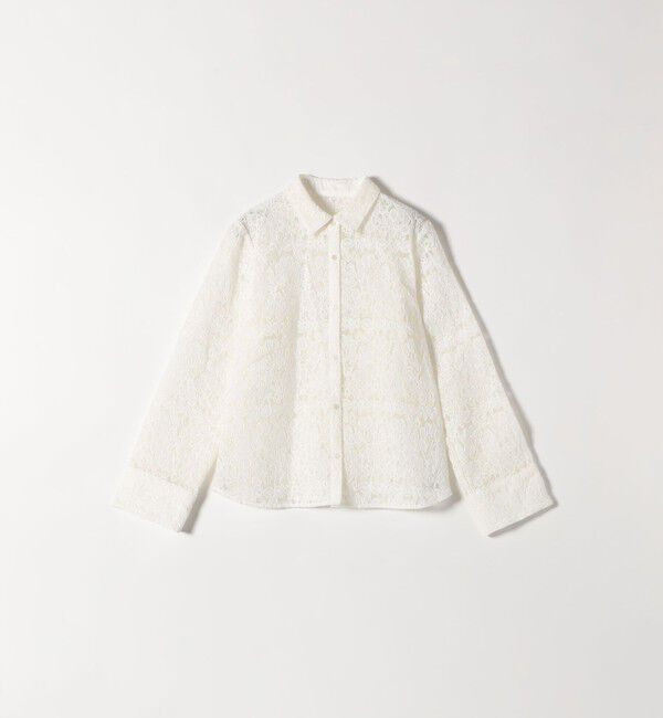 SHIPS any「SHIPS any:〈手洗い可能〉フラワーレース エンブロイダリー シアー シャツ」|シャツ・ブラウス|