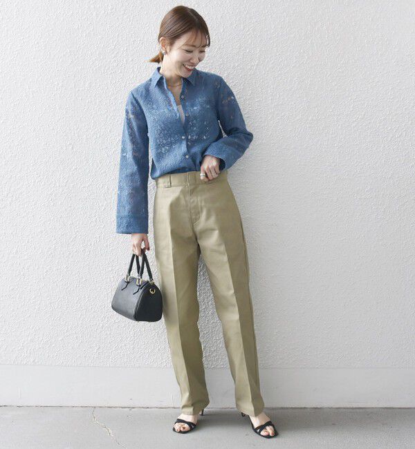 SHIPS any「SHIPS any:〈手洗い可能〉フラワーレース エンブロイダリー シアー シャツ」|シャツ・ブラウス|