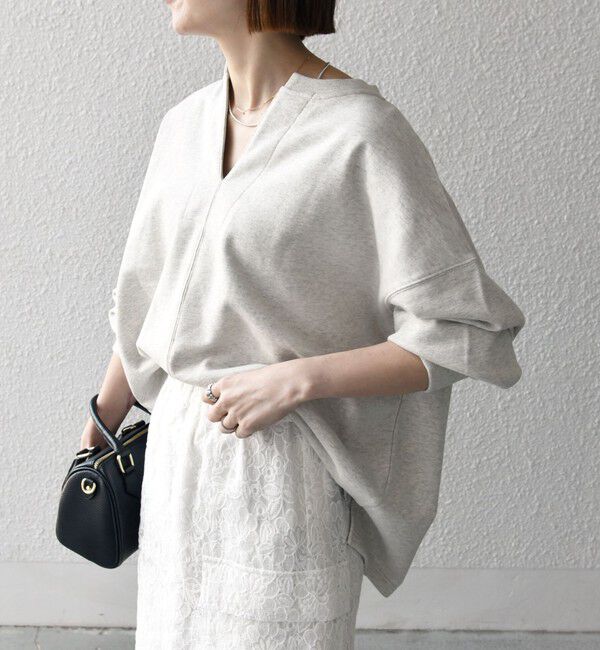 SHIPS any「《追加予約》SHIPS any:〈洗濯機可能〉USAコットン 裏毛 スキッパー ルーズ スウェット」|スウェット・ジャージ|