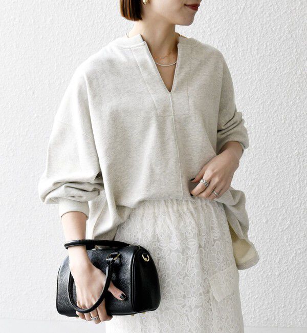 SHIPS any「《追加予約》SHIPS any:〈洗濯機可能〉USAコットン 裏毛 スキッパー ルーズ スウェット」|スウェット・ジャージ|