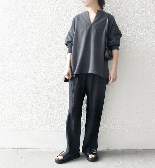 SHIPS any「《追加予約》SHIPS any:〈洗濯機可能〉USAコットン 裏毛 スキッパー ルーズ スウェット」|スウェット・ジャージ|