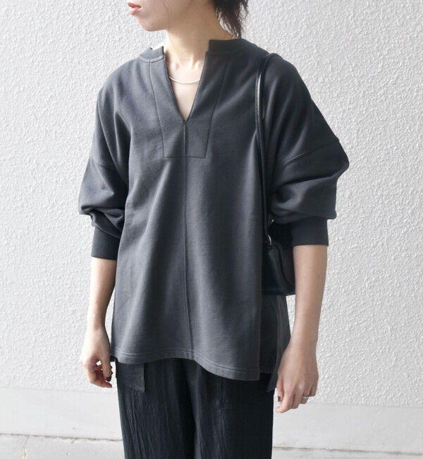 SHIPS any「《追加予約》SHIPS any:〈洗濯機可能〉USAコットン 裏毛 スキッパー ルーズ スウェット」|スウェット・ジャージ|