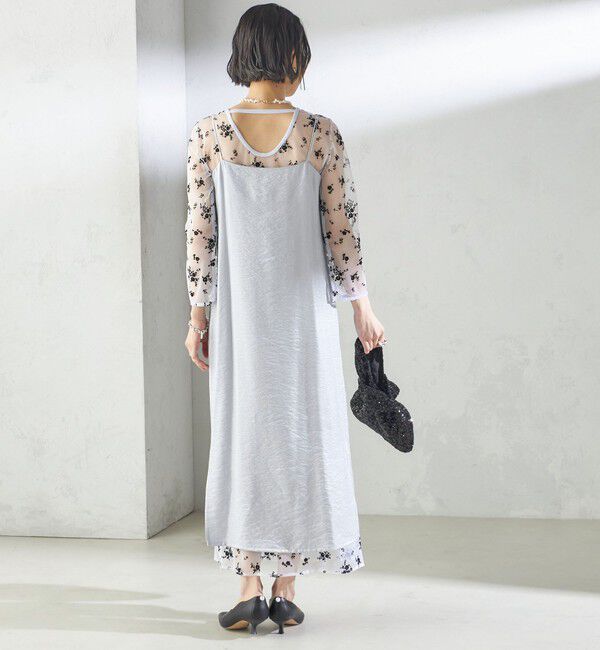 SHIPS for women「kaene:フロッキー レース &times; サテン 2WAY ワンピース（セレモニー対応可）」|ドレス|