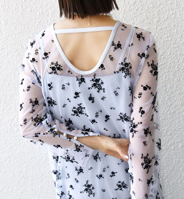 SHIPS for women「kaene:フロッキー レース &times; サテン 2WAY ワンピース（セレモニー対応可）」|ドレス|