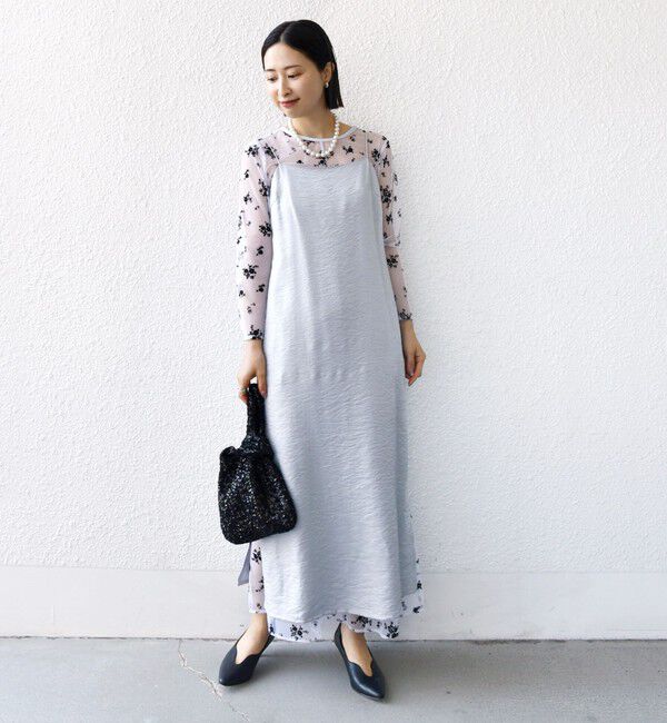 SHIPS for women「kaene:フロッキー レース &times; サテン 2WAY ワンピース（セレモニー対応可）」|ドレス|