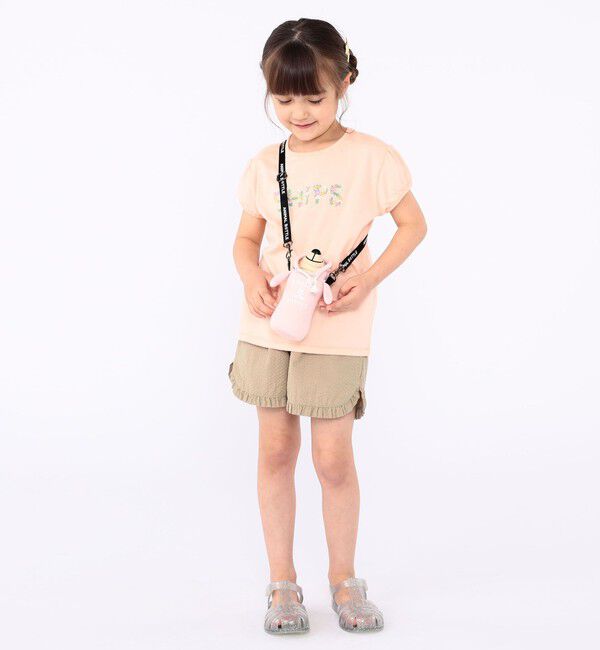 SHIPS KIDS「SHIPS KIDS:100～130cm / ガーリー 刺繍 ロゴ Tシャツ」|Tシャツ・カットソー|