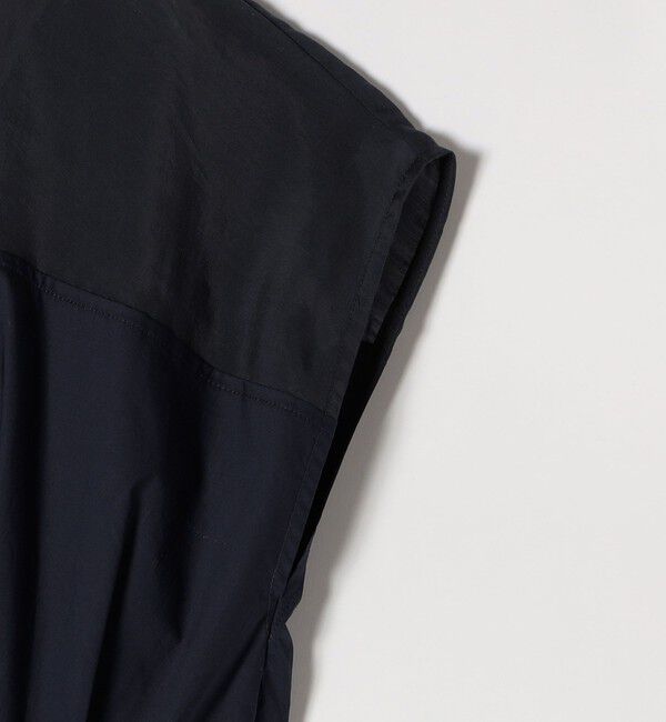 quaranciel「quaranciel :〈洗濯機可能〉シアー ドッキング Vネック フレンチスリーブ ワンピース」|ワンピース|