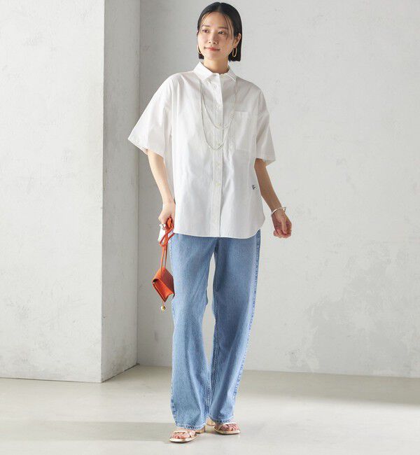 SHIPS for women「〈洗濯機可能〉オックス 刺繍 ショート スリーブ シャツ」|シャツ・ブラウス|