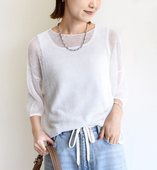 SHIPS for women「〈手洗い可能〉イタリアン シアー リネン プルオーバー」|ニット・セーター|