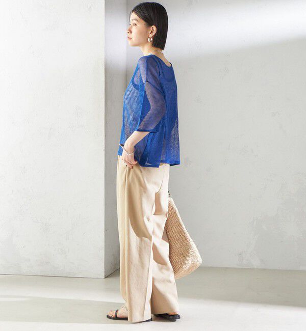 SHIPS for women「〈手洗い可能〉イタリアン シアー リネン プルオーバー」|ニット・セーター|