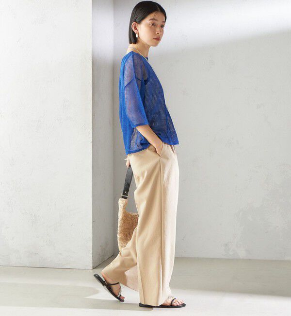 SHIPS for women「〈手洗い可能〉イタリアン シアー リネン プルオーバー」|ニット・セーター|