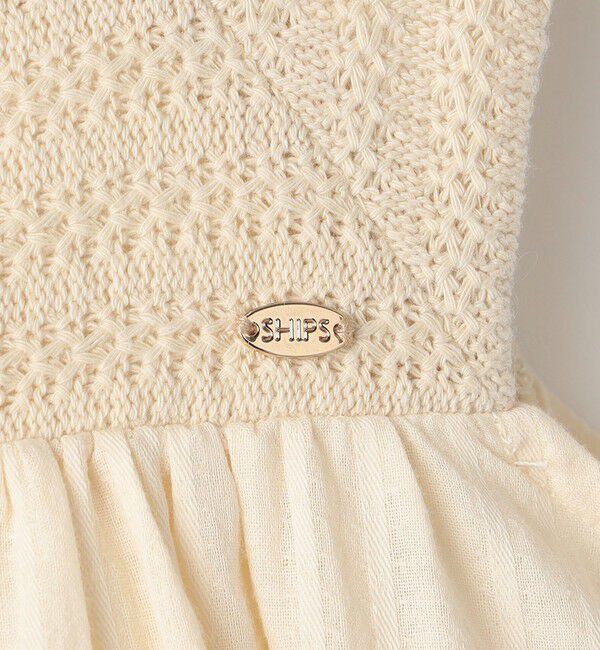 SHIPS KIDS「SHIPS KIDS:100～130cm / クロシェ ノースリーブ ワンピース」|ワンピース|