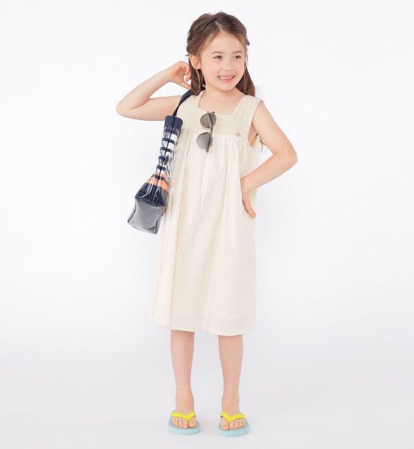 SHIPS KIDS「SHIPS KIDS:100～130cm / クロシェ ノースリーブ ワンピース」|ワンピース|
