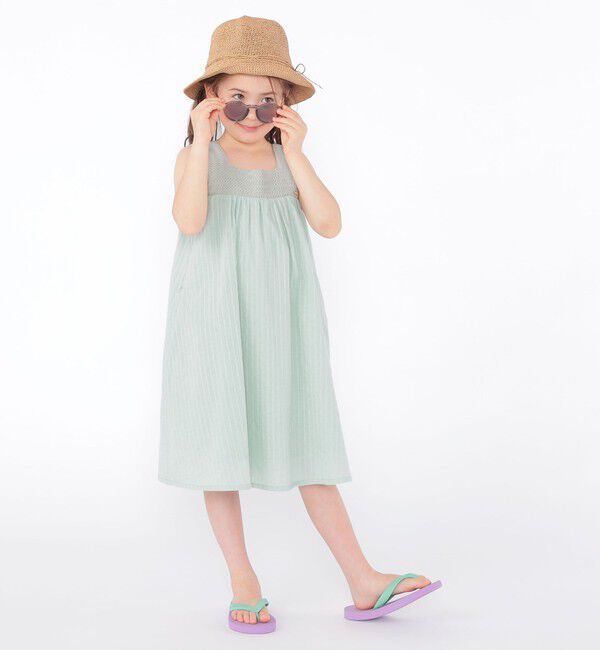 SHIPS KIDS「SHIPS KIDS:100～130cm / クロシェ ノースリーブ ワンピース」|ワンピース|