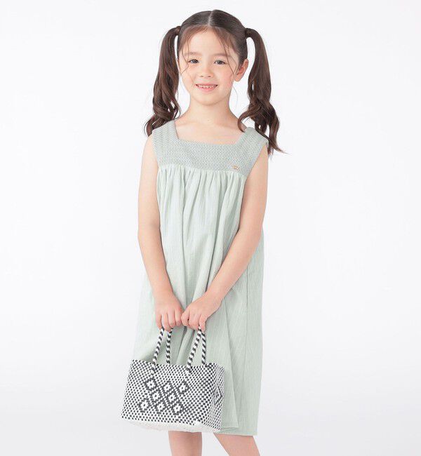 SHIPS KIDS「SHIPS KIDS:100～130cm / クロシェ ノースリーブ ワンピース」|ワンピース|