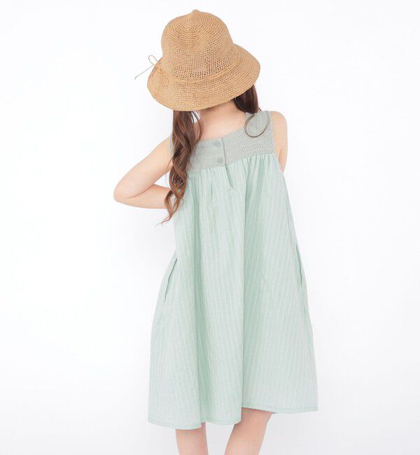 SHIPS KIDS「SHIPS KIDS:100～130cm / クロシェ ノースリーブ ワンピース」|ワンピース|