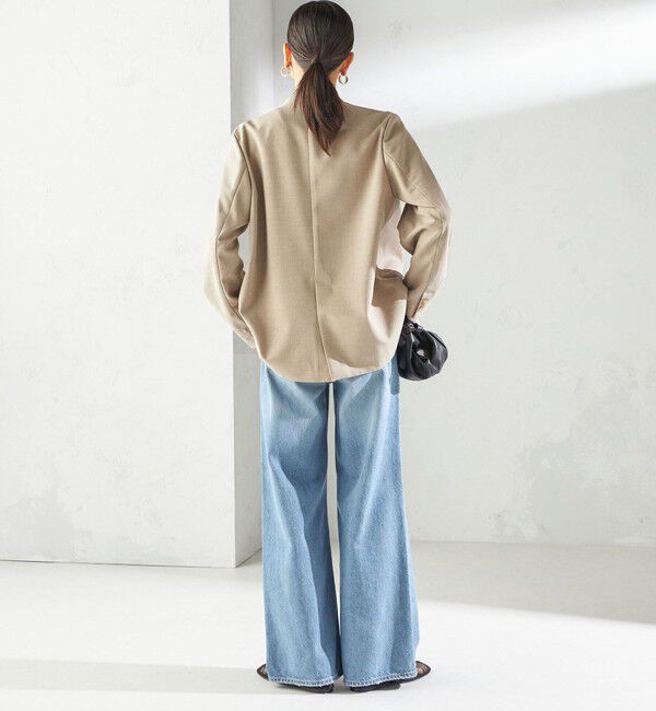 SHIPS for women「〈手洗い可能〉Asami 麻調合繊 カラー レス ジャケット 2」|その他|